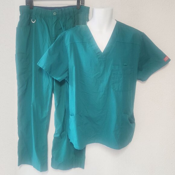 Dickies *** 2-piece Scrub Set, Turquoise, in size XL/Tall NWOT - Picture 1 of 12